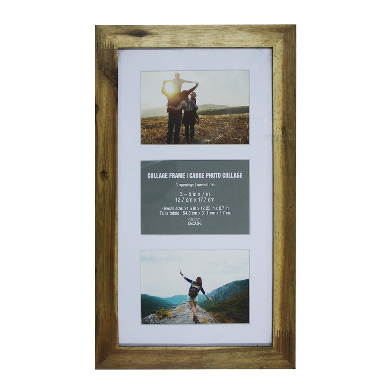 8 Pack: 3 Opening Walnut 5" x 7" Collage Frame with Mat by Studio Décor®